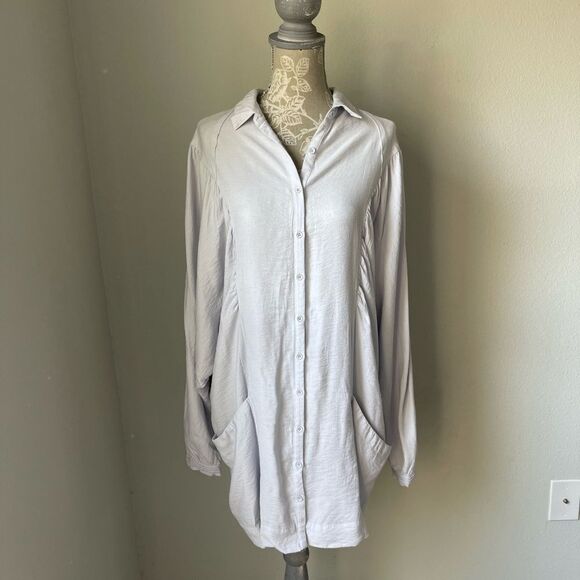 Free People Womens Fade Away Shirt Dress in Purple Ice - Picture 1 of 12